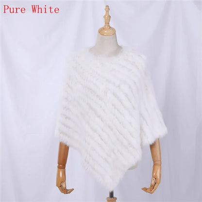 Damen Poncho weich strukturiert Grau Winter Cape