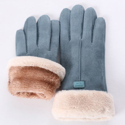 Winterhandschuhe für Damen mit Fleecefutter & Kunstfellbesatz, weiches Material