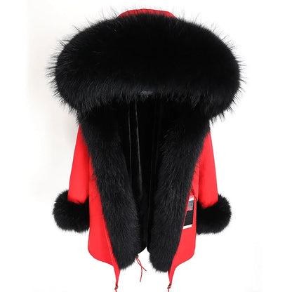 Damen Parka mit Kunstfellbesatz und Kapuze - Wintermantel