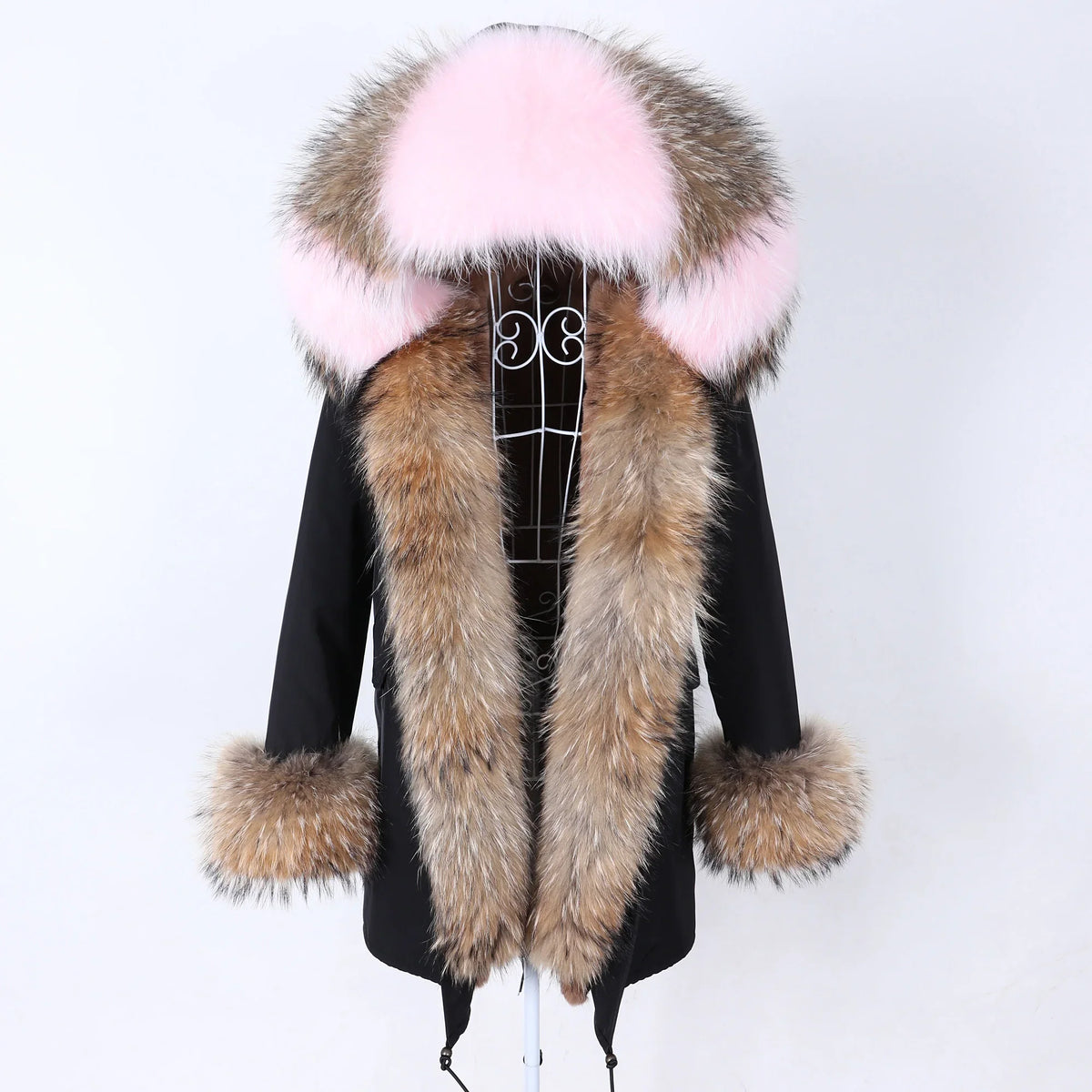 Damen Parka mit Kunstfellbesatz und Kapuze - Wintermantel