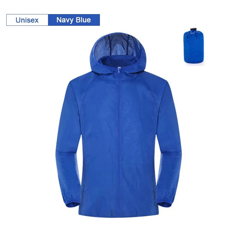 Unisex Leichte Kapuzenjacke Windbreaker Atmungsaktiv Sonnen- und Wasserschutz
