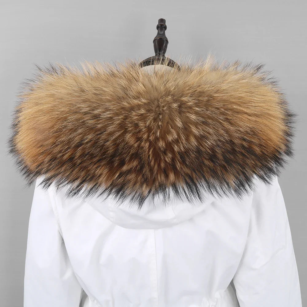 Damen Winterparka Lang mit Kapuze und Fellkragen, gefüttert, in verschiedenen Farben