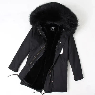 Unisex Winter Parka mit Kapuze und Fellkragen