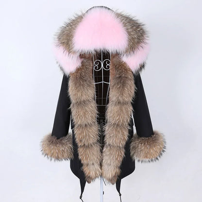 Damen Parka mit Kunstfellbesatz und Kapuze - Wintermantel