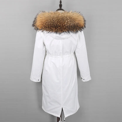 Damen Winterparka Lang mit Kapuze und Fellkragen, gefüttert, in verschiedenen Farben
