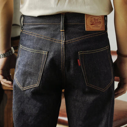 Herren Jeans Dunkelblau Regular Fit mit sichtbaren Nähten