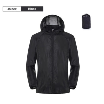 Unisex Leichte Kapuzenjacke Windbreaker Atmungsaktiv Sonnen- und Wasserschutz
