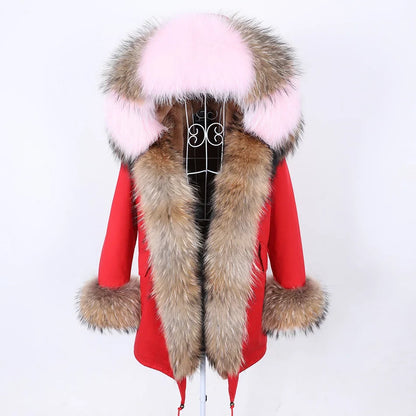 Damen Parka mit Kunstfellbesatz und Kapuze - Wintermantel
