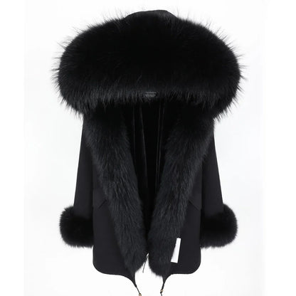Damen Parka mit Kunstfellbesatz und Kapuze - Wintermantel