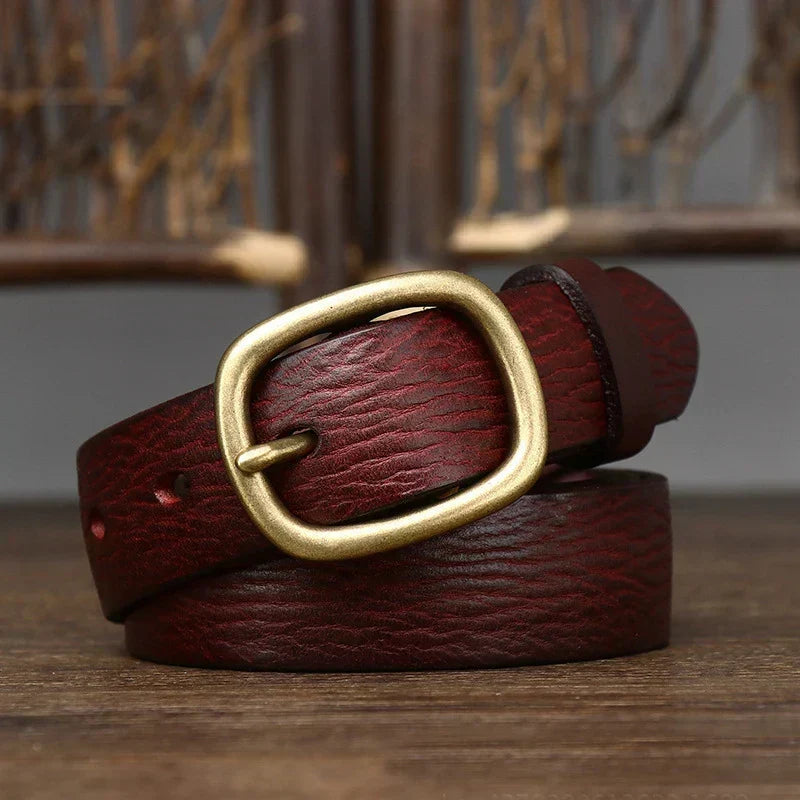 Unisex Gürtel aus strukturiertem Material mit goldfarbener Metallschnalle