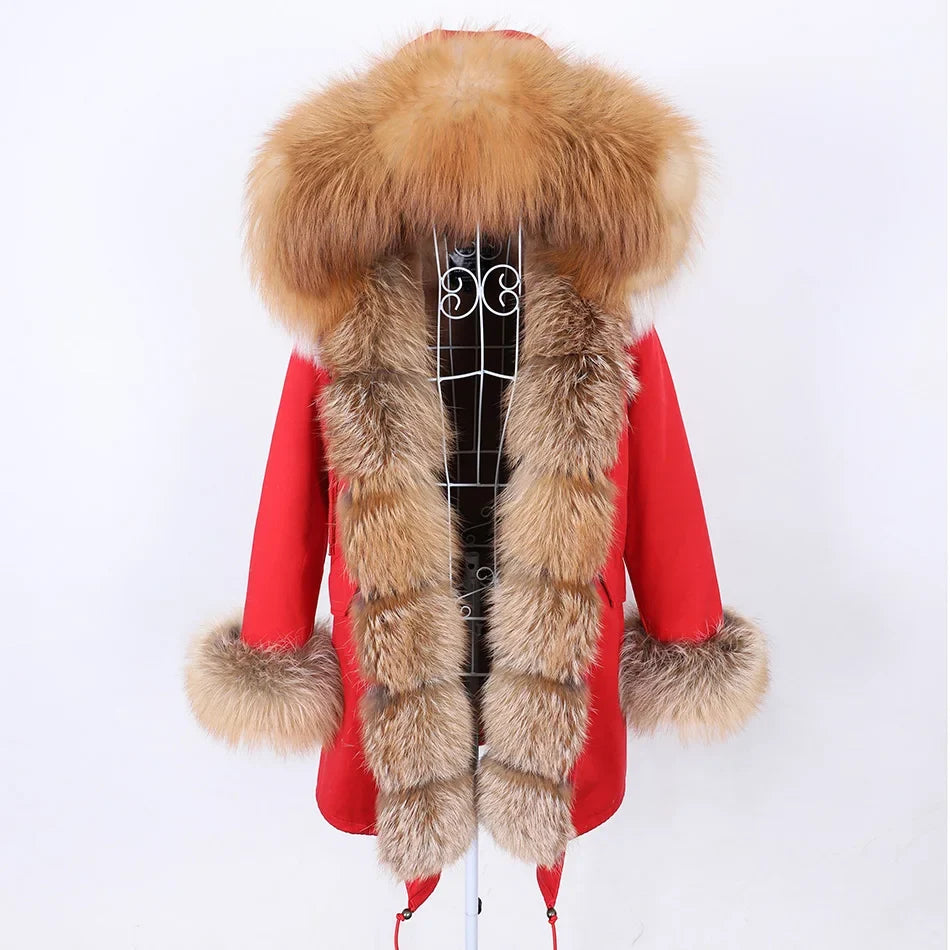 Damen Parka mit Kunstfellbesatz und Kapuze - Wintermantel