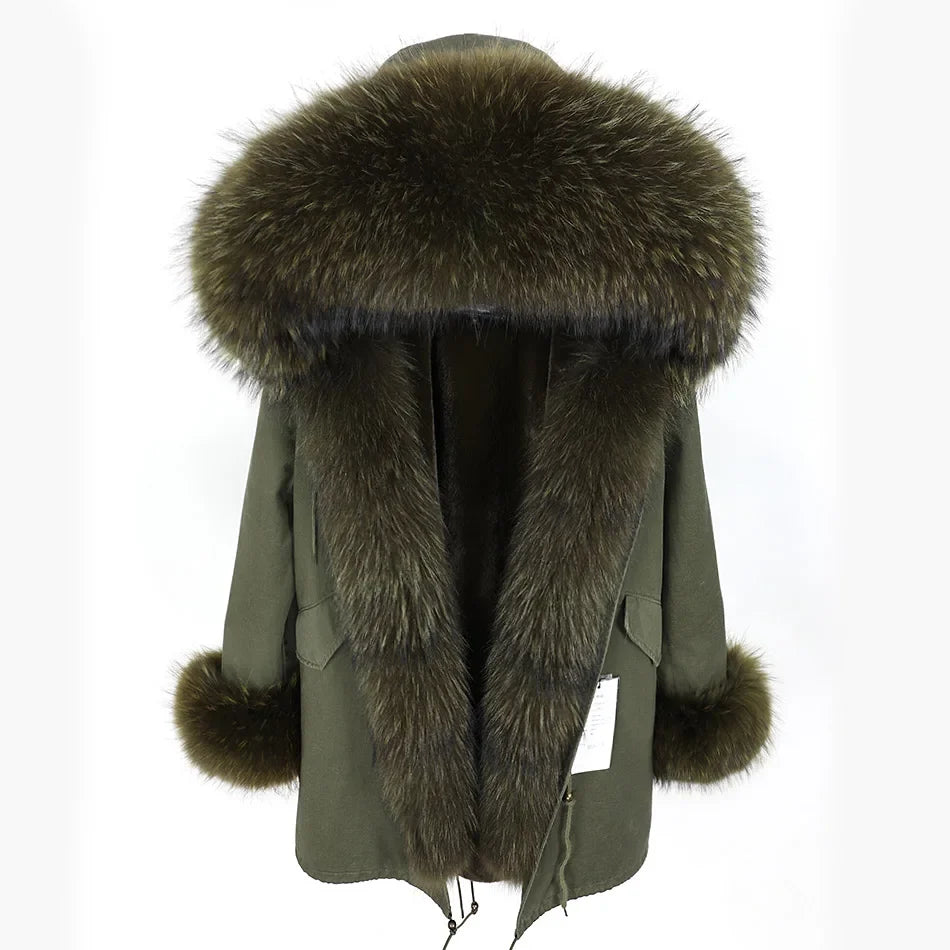 Damen Parka mit Kunstfellbesatz und Kapuze - Wintermantel