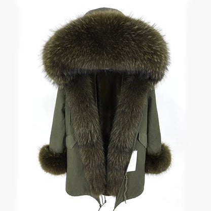 Damen Parka mit Kunstfellbesatz und Kapuze - Wintermantel