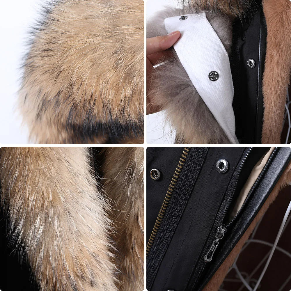 Damen Parka mit Kunstfellbesatz und Kapuze - Wintermantel