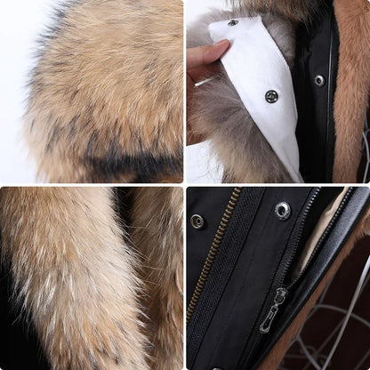 Damen Parka mit Kunstfellbesatz und Kapuze - Wintermantel