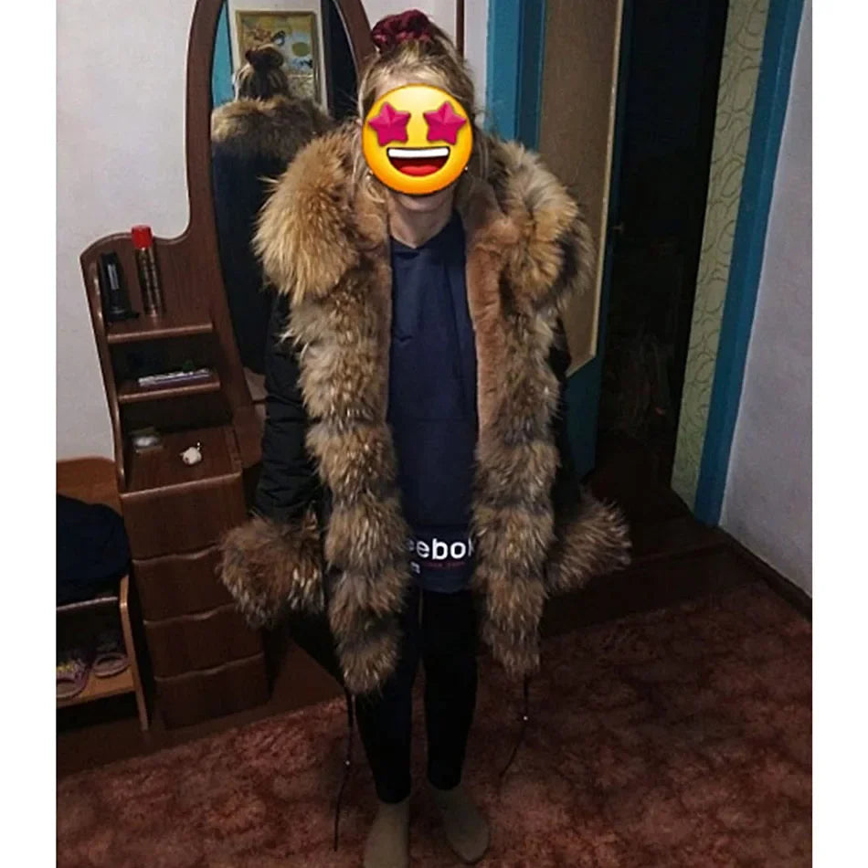 Damen Parka mit Kunstfellbesatz und Kapuze - Wintermantel