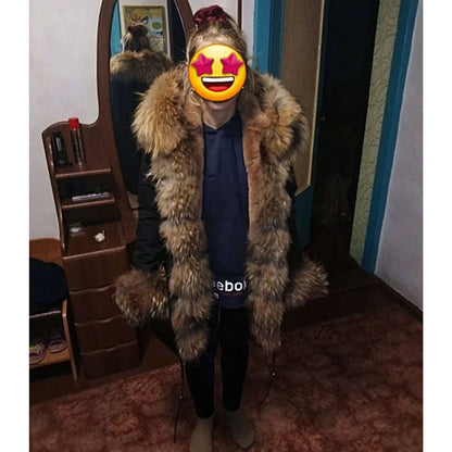 Damen Parka mit Kunstfellbesatz und Kapuze - Wintermantel