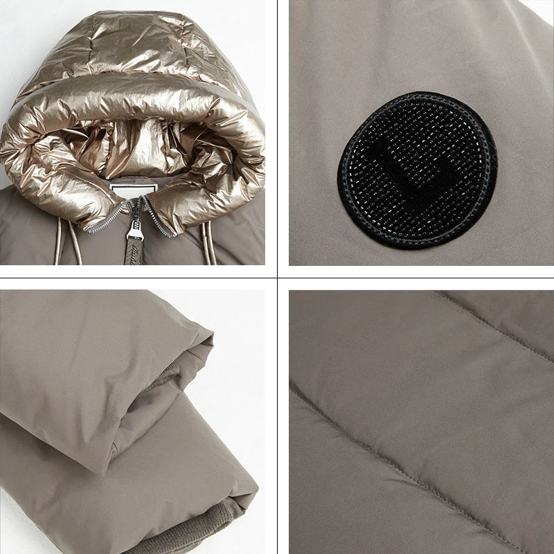 Damen Winter Steppmantel mit Kapuze – Modischer, langer Mantel für Alltag & Freizeit