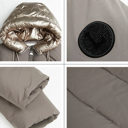 Damen Winter Steppmantel mit Kapuze – Modischer, langer Mantel für Alltag & Freizeit