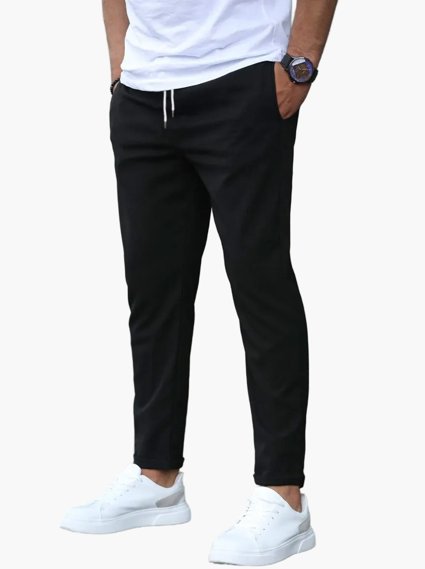 Herren Slim-Fit Freizeithose mit elastischem Kordelzug