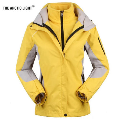 Damen 3-in-1 Outdoor Jacke Wasserdicht mit Kapuze & Fleecejacke