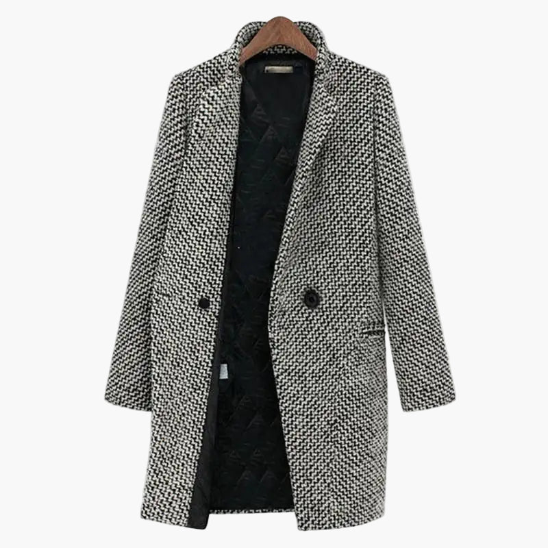 Damen  Veganer Wollmantel im eleganten Business-Stil – Herbst/Winter Übergangsmantel für Büro & Alltag