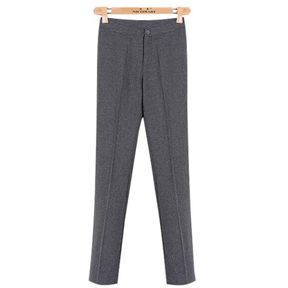 Damen Stoffhose Business elegant hohe Taille Slim Fit
