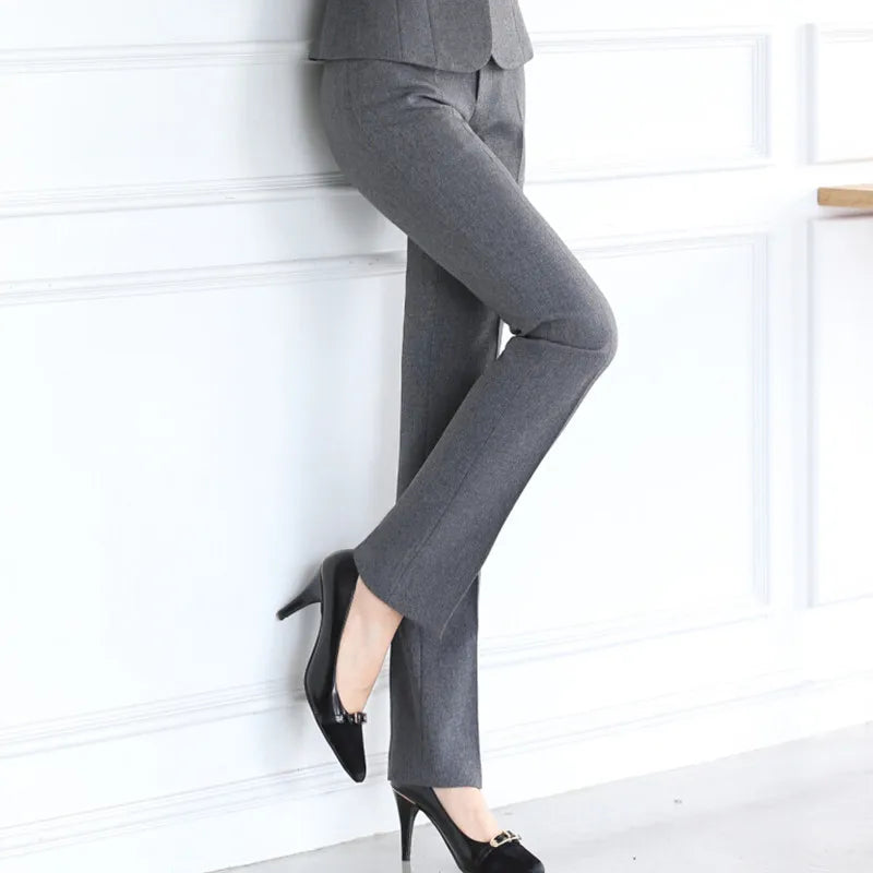 Damen Stoffhose Business elegant hohe Taille Slim Fit