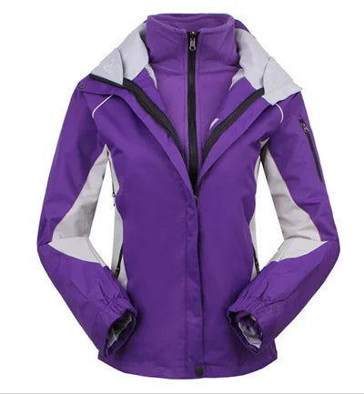 Damen 3-in-1 Outdoor Jacke Wasserdicht mit Kapuze & Fleecejacke