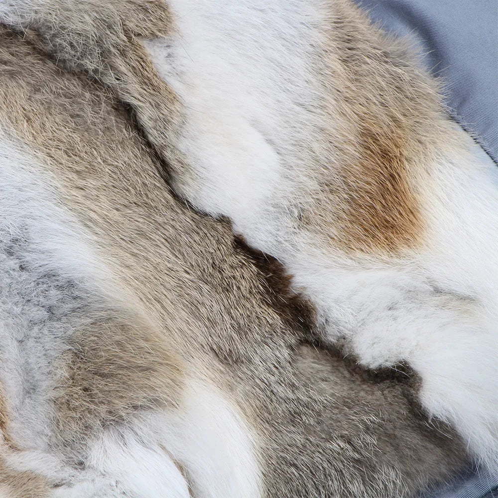 Winterparka Damen mit Kunstfellfutter & Pelzkragen Kapuze