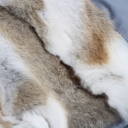 Winterparka Damen mit Kunstfellfutter & Pelzkragen Kapuze