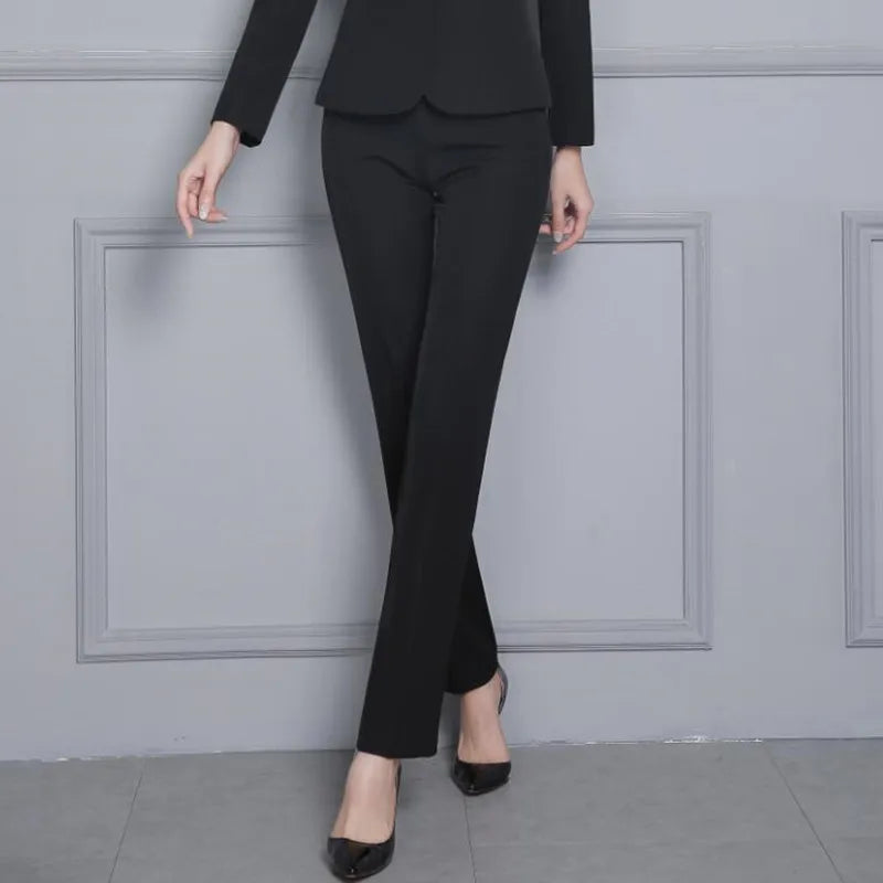 Damen Stoffhose Business elegant hohe Taille Slim Fit