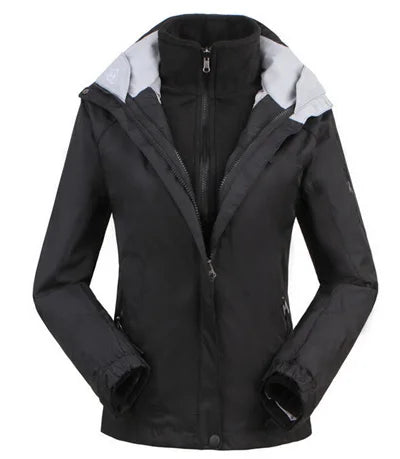 Damen 3-in-1 Outdoor Jacke Wasserdicht mit Kapuze & Fleecejacke