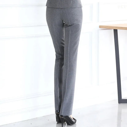Damen Stoffhose Business elegant hohe Taille Slim Fit
