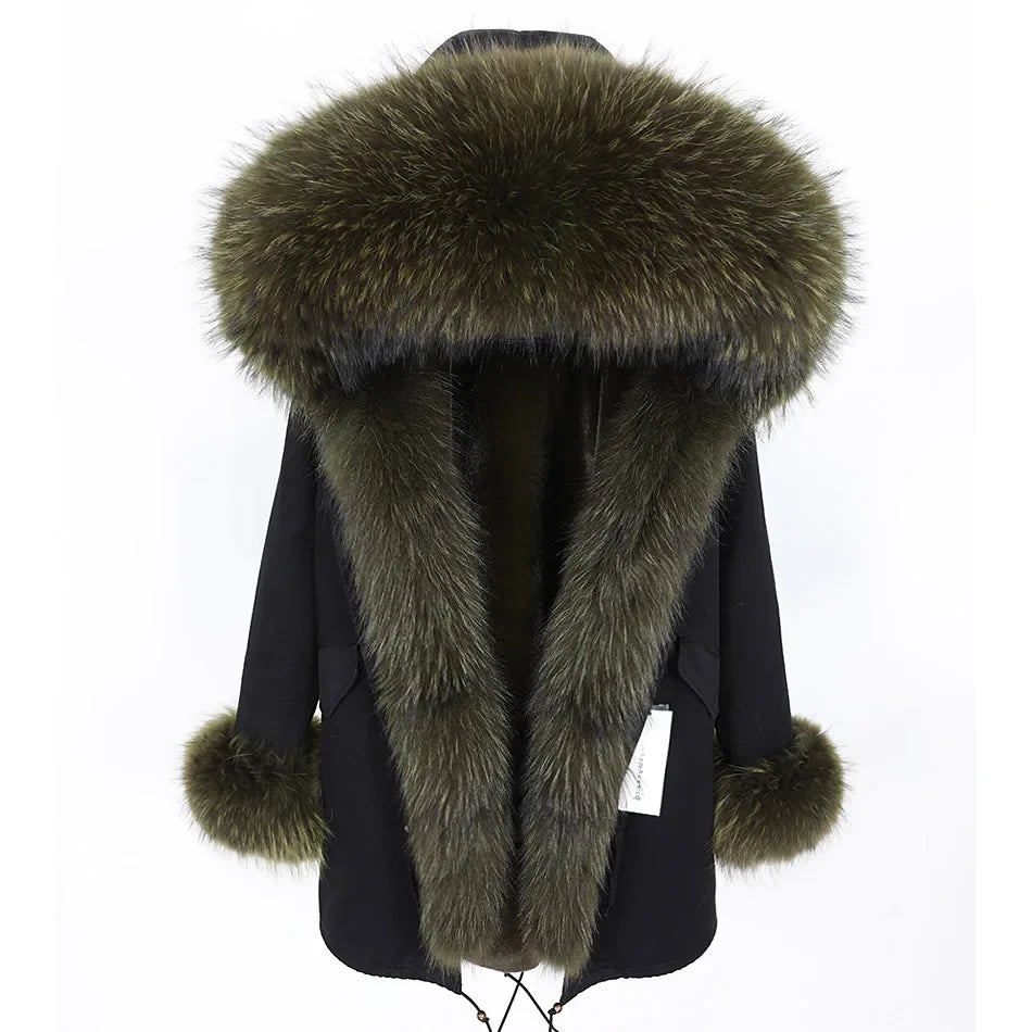 Damen Parka mit Kunstfellbesatz und Kapuze - Wintermantel