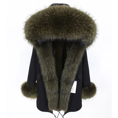 Damen Parka mit Kunstfellbesatz und Kapuze - Wintermantel