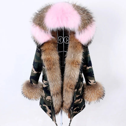 Damen Parka mit Kunstfellbesatz und Kapuze - Wintermantel