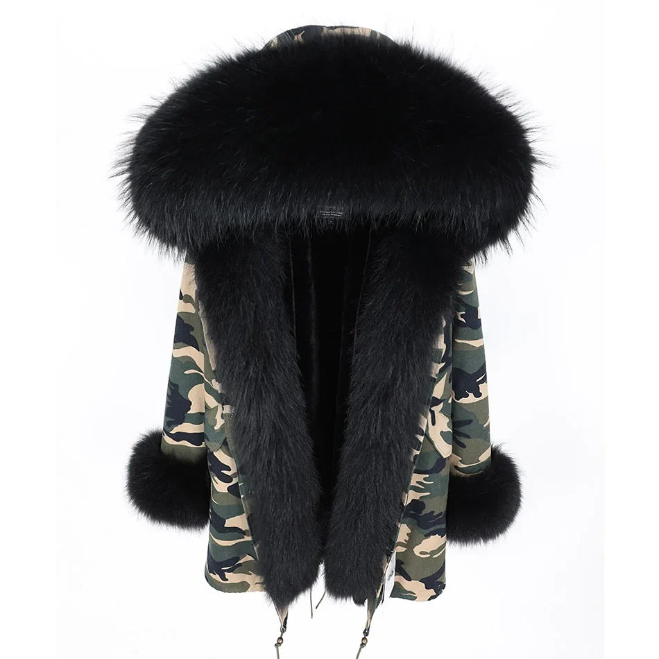 Damen Parka mit Kunstfellbesatz und Kapuze - Wintermantel