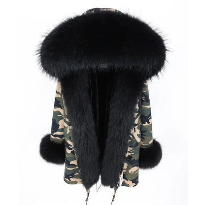 Damen Parka mit Kunstfellbesatz und Kapuze - Wintermantel