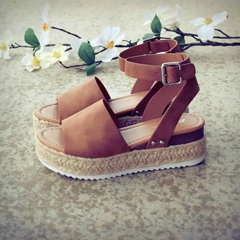 Damen Espadrille Plateau-Sandalen mit Knöchelriemen – Modische Sommerschuhe für Alltag und Urlaub