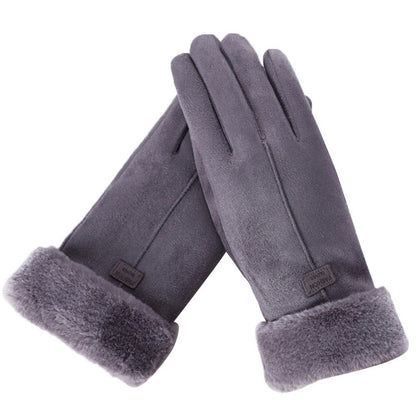 Winterhandschuhe für Damen mit Fleecefutter & Kunstfellbesatz, weiches Material