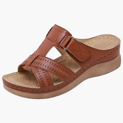 Damen Komfort-Sandalen Slip-On mit Keilabsatz – Bequeme Freizeitschuhe für Alltag und Reisen