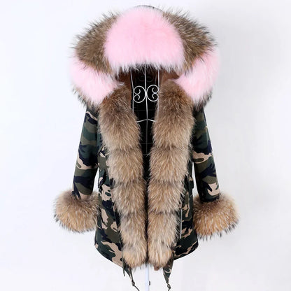 Damen Parka mit Kunstfellbesatz und Kapuze - Wintermantel