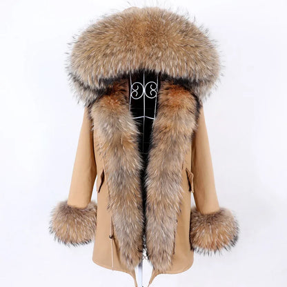 Damen Parka mit Kunstfellbesatz und Kapuze - Wintermantel