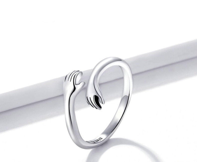 Damen Umarmungsring – Symbolischer Freundschaftsring im modernen Stil, ideales Geschenk für Frauen