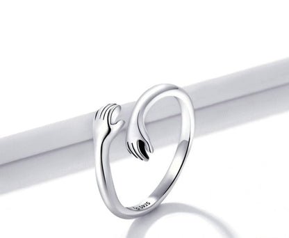 Damen Umarmungsring – Symbolischer Freundschaftsring im modernen Stil, ideales Geschenk für Frauen