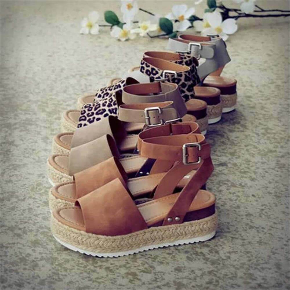 Damen Espadrille Plateau-Sandalen mit Knöchelriemen – Modische Sommerschuhe für Alltag und Urlaub