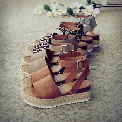 Damen Espadrille Plateau-Sandalen mit Knöchelriemen – Modische Sommerschuhe für Alltag und Urlaub