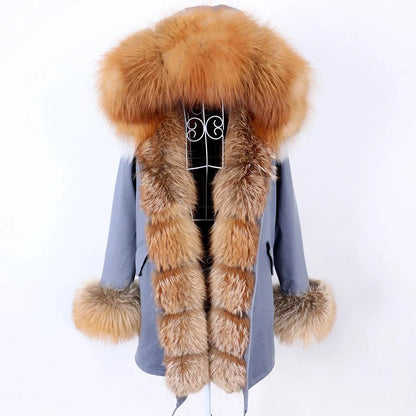 Damen Parka mit Kunstfellbesatz und Kapuze - Wintermantel