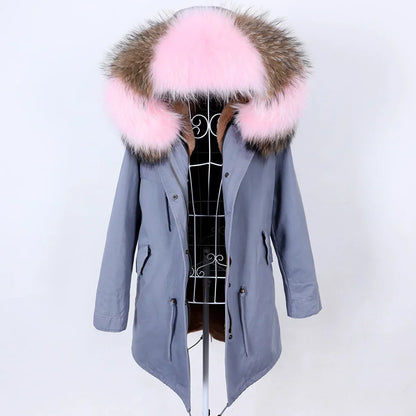 Damen Parka mit Kunstfellbesatz und Kapuze - Wintermantel